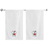 BYFT Embroidered For You Personalised Couple Towel - Him & her with Heart Design High Quality Embroidery Perfect For Gifting