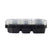 Hotpack Black Base 2 Compartment Container with Lid - 5 Pcs | Lunch Box Style