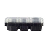 Hotpack Black Base 2 Compartment Container with Lid - 5 Pcs | Lunch Box Style