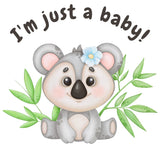 BYFT Sweet Baby Koala Tote Bag – “I’m just a baby!” Floral Koala Printed Reusable Tote | Eco-Friendly Daily Carry Bag (Set of 1)