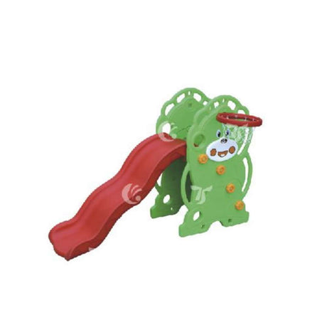 BYFT Indoor Outdoor Slider For Kids Green Red With Basket Ball