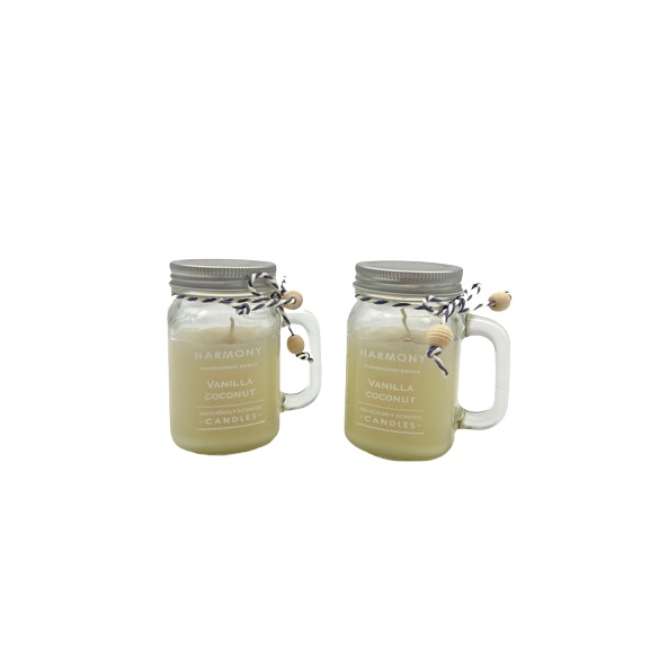 BYFT Scented Jar Candle - Vanilla Coconut - Warm & Tropical Aromatherapy Candle for Home & Gifts