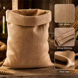 BYFT Natural Jute Burlap Storage Bag Heavy Duty Reusable Utility Sack for Coffee, Potatoes, Onions, Vegetables, Packing & Plant Grow Bags for Grain Storage - 44 x 26.5 Inch