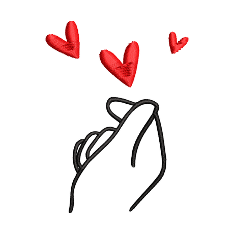 BYFT Embroidered For You Korean Love Valentine Designed Female T-Shirt