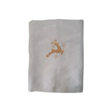 BYFT Embroidered For You Personalised Cotton Towel - Christmas - Leaping Reindeer with Snowflakes Design High Quality Embroidery Perfect For Gifting