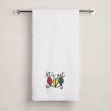 BYFT Embroidered For You Personalised Cotton Towel - Christmas - Let’s Get Lit Christmas Lights Design High Quality Embroidery Perfect For Gifting