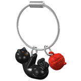 Metalmorphose Playing Cat Keyholder - Adorable Cat Metal Keychain for Cat Lovers