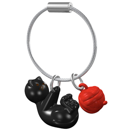 Metalmorphose Playing Cat Keyholder - Adorable Cat Metal Keychain for Cat Lovers