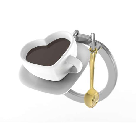 Metalmorphose Coffee Lover Keyholder - Stylish Coffee Cup Metal Keychain for Coffee Enthusiasts