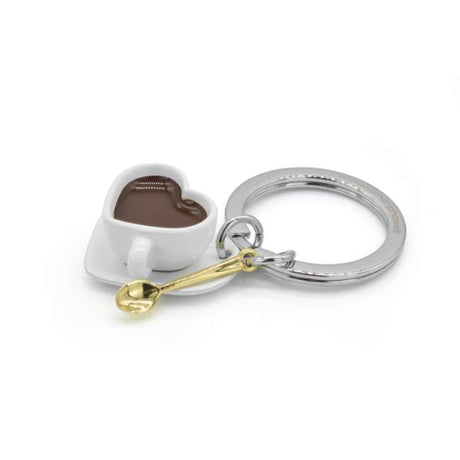 Metalmorphose Coffee Lover Keyholder - Stylish Coffee Cup Metal Keychain for Coffee Enthusiasts