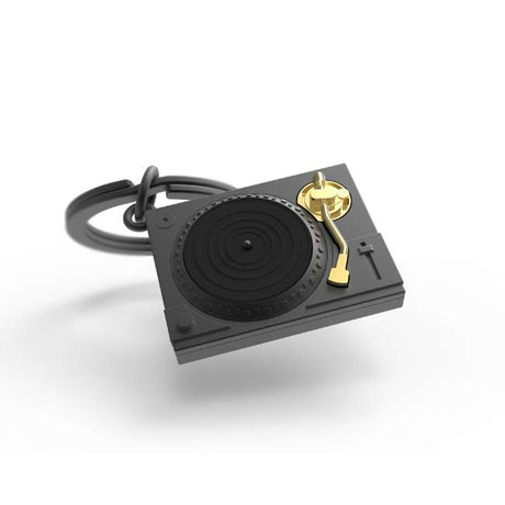 Metalmorphose Turntable Keyholder - Vintage DJ Turntable Metal Keychain for Music Lovers