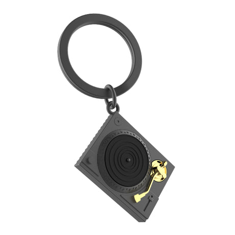 Metalmorphose Turntable Keyholder - Vintage DJ Turntable Metal Keychain for Music Lovers