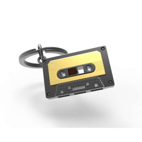 Metalmorphose Audio Tape Vintage Keyholder - Retro Cassette Tape Metal Keychain for Music Enthusiasts