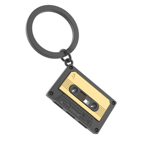 Metalmorphose Audio Tape Vintage Keyholder - Retro Cassette Tape Metal Keychain for Music Enthusiasts