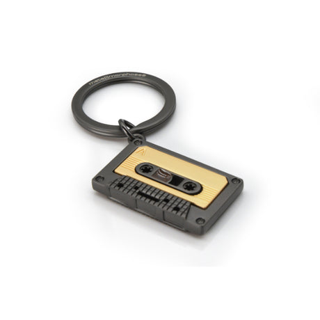 Metalmorphose Audio Tape Vintage Keyholder - Retro Cassette Tape Metal Keychain for Music Enthusiasts