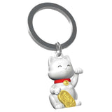 Metalmorphose Lucky Cat Keyholder - Charming Lucky Cat Metal Keychain for Good Fortune
