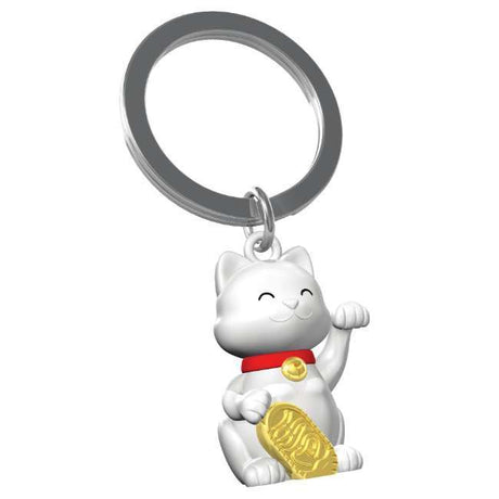 Metalmorphose Lucky Cat Keyholder - Charming Lucky Cat Metal Keychain for Good Fortune