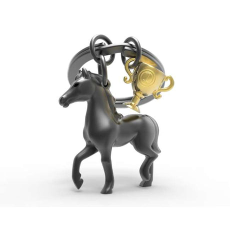 Metalmorphose Horse & Trophy Keyholder - Elegant Horse and Trophy Metal Keychain for Equestrian Fans
