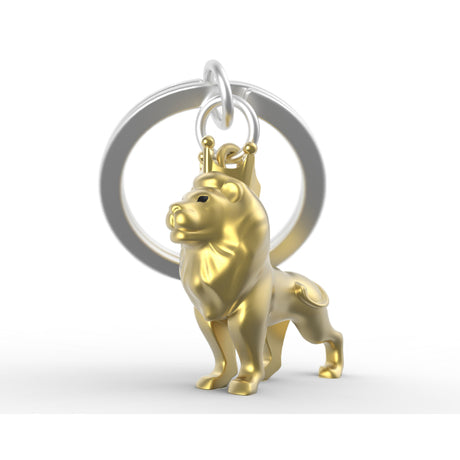 Metalmorphose Lion & Crown Keyholder - Regal Lion and Crown Metal Keychain for Royalty Lovers
