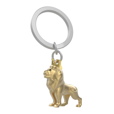 Metalmorphose Lion & Crown Keyholder - Regal Lion and Crown Metal Keychain for Royalty Lovers