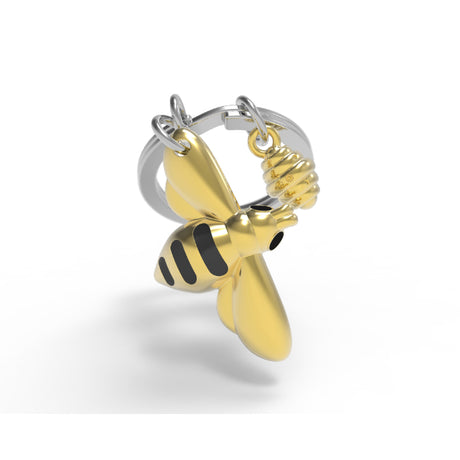 Metalmorphose Bee & Honey Keyholder - Cute Bee and Honeycomb Metal Keychain for Nature Lovers