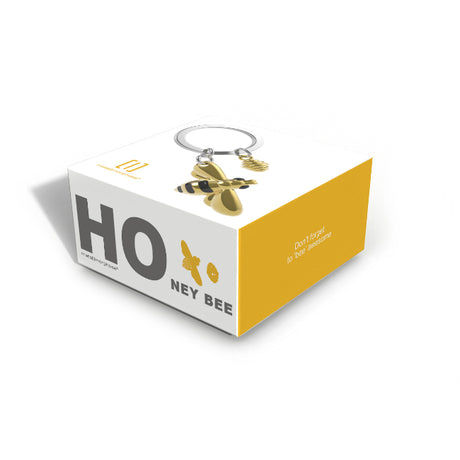 Metalmorphose Bee & Honey Keyholder - Cute Bee and Honeycomb Metal Keychain for Nature Lovers