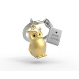 Metalmorphose Owl & Book Keyholder - Wise Owl and Book Metal Keychain for Book Lovers