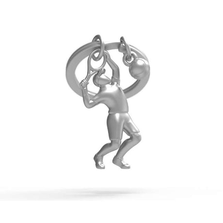 Metalmorphose Tennis Keyholder - Stylish Tennis Racket Metal Keychain for Sports Fans