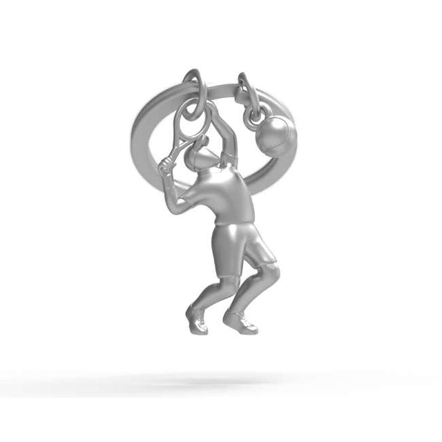 Metalmorphose Tennis Keyholder - Stylish Tennis Racket Metal Keychain for Sports Fans