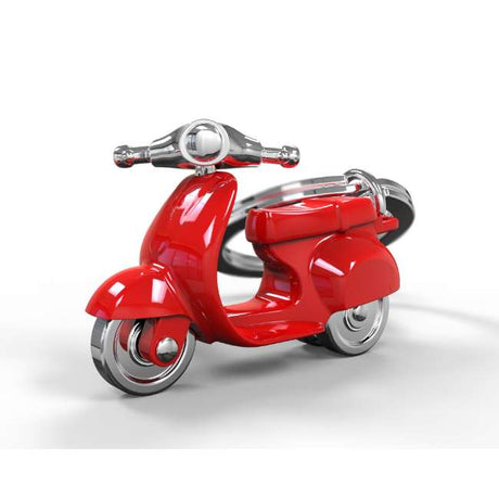 Metalmorphose Red Scooter Keyholder - Vibrant Red Scooter Metal Keychain for Scooter Lovers