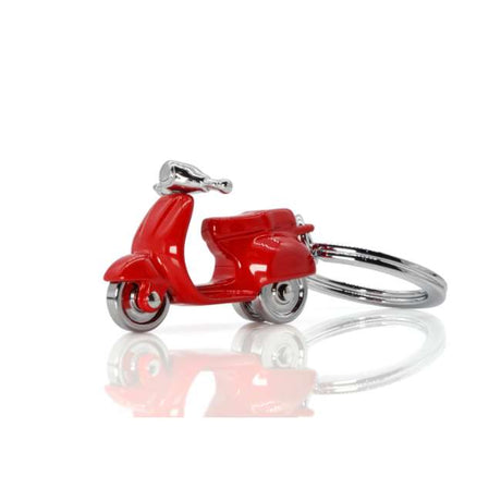 Metalmorphose Red Scooter Keyholder - Vibrant Red Scooter Metal Keychain for Scooter Lovers