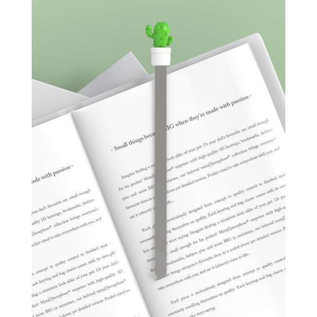 Metalmorphose Cactus Bookmark - Unique Cactus-Shaped Metal Bookmark for Plant and Book Lovers