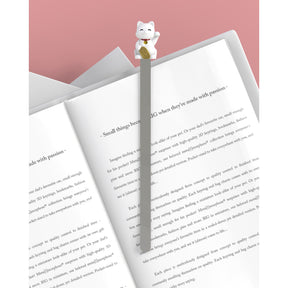 Metalmorphose Lucky Cat Bookmark - Charming Lucky Cat Metal Bookmark for Good Luck and Book Lovers
