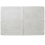 BYFT Magnolia | Cotton Bath Mat 50 x 80 Cm | White Greek Jacquard Dobby Design | Luxury - Soft, Absorbent, Quick-Dry Bath Linen