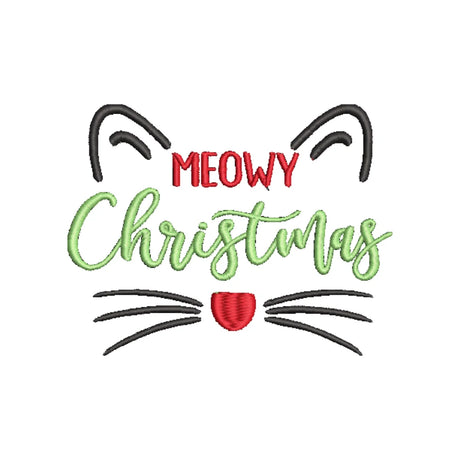 BYFT Embroidered For You Personalised Cotton Towel - Christmas - Meowy Christmas Cat Design High Quality Embroidery Perfect For Gifting