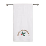 BYFT Embroidered For You Personalised Cotton Towel - Christmas - Merry Christmas Holly Wreath Arc Design High Quality Embroidery Perfect For Gifting