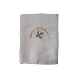BYFT Embroidered For You Personalised Cotton Towel - Christmas - Merry Christmas Holly Wreath Arc Design High Quality Embroidery Perfect For Gifting