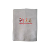 BYFT Embroidered For You Personalised Cotton Towel - Christmas - Merry Christmas Icons (Snowman + Candy Cane + Gingerbread + Tree) Design High Quality Embroidery Perfect For Gifting