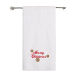 BYFT Embroidered For You Personalised Cotton Towel - Christmas - Merry Christmas with Snowflakes Design High Quality Embroidery Perfect For Gifting