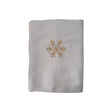 BYFT Embroidered For You Personalised Cotton Towel - Christmas - Minimal Snowflake Line Design High Quality Embroidery Perfect For Gifting