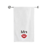 BYFT Embroidered For You Personalised Cotton Towel - Mrs. Lips Design High Quality Embroidery Perfect For Gifting