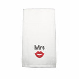 BYFT Embroidered For You Personalised Cotton Towel - Mrs. Lips Design High Quality Embroidery Perfect For Gifting