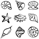 BYFT Coastal Shell Tote Bag – “Ocean Gems” Nautical Reusable Tote | Eco-Friendly Daily Carry Bag (Set of 1)