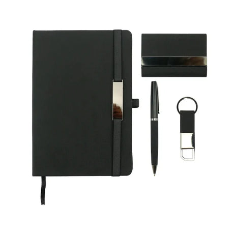 BYFT Office Gift Sets with Notebook, Pen, Card Holder, Keychain - Cork Set of 01