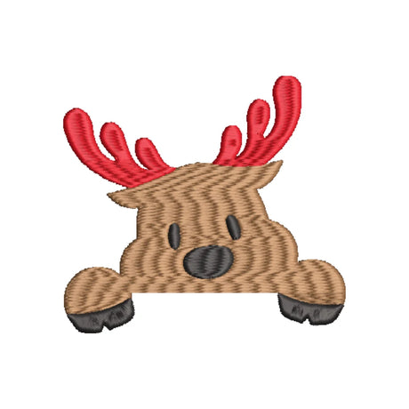 BYFT Embroidered For You Personalised Cotton Towel - Christmas - Peeking Reindeer Design High Quality Embroidery Perfect For Gifting