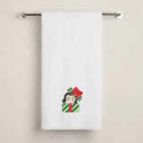 BYFT Embroidered For You Personalised Cotton Towel - Christmas - Penguin Gift Box Design High Quality Embroidery Perfect For Gifting