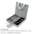 BYFT Premium Office Giftset with Ribbon Handle Box Elegant 3-in-1 Gift Set with Notebook, Metal Pen & Keychain - Beige Set of 01