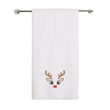 BYFT Embroidered For You Personalised Cotton Towel - Christmas - Reindeer Face Design High Quality Embroidery Perfect For Gifting