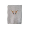 BYFT Embroidered For You Personalised Cotton Towel - Christmas - Reindeer Face Design High Quality Embroidery Perfect For Gifting
