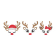 BYFT Embroidered For You Personalised Cotton Towel - Christmas - Reindeer Face Trio Design High Quality Embroidery Perfect For Gifting